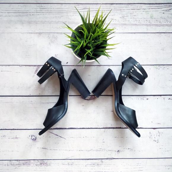 RAG & BONE Tulsa Black Peep Toe Strap Sandals 40 - Picture 2 of 8
